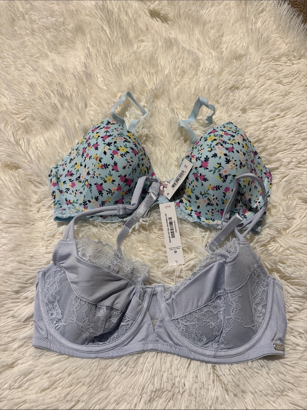 Adore Me Pastel Blue Floral Printed Bra Set